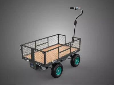 MOTORIZED ALL TERRAIN UTILITY WAGON CART OUTDOOR WHEELBARROW KIT 3D model