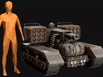 UGV Concept-3B-Urban-Rusty Low-poly 3D model