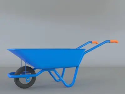 wheelbarrow Low-poly 3D model shop