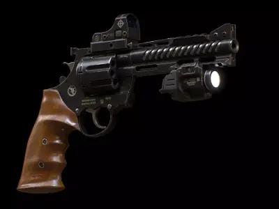 Nighthawk Custom and Korth Revolver  Low-poly 3D model