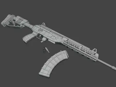 IWI Galil Ace low-poly Low-poly 3D model