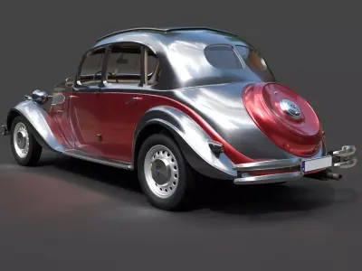 326 Classic Sedan 1941 - High-Poly 3D Model 3D model