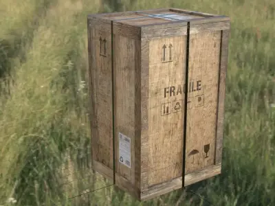 wooden crate PBR 4K Low-poly 3D model buy