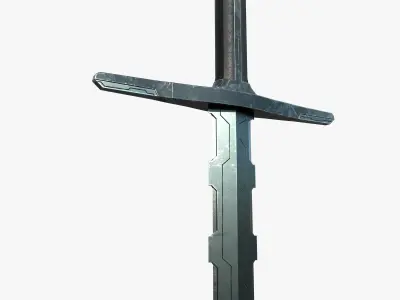 Knight sword Low-poly 3D model