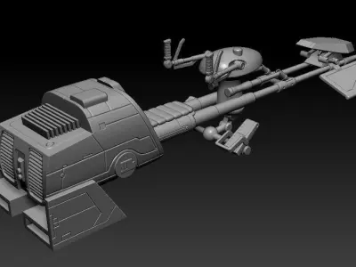 614 AvA Speeder Bike One12 Scale STL Files 3D print model