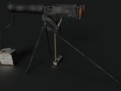 Vickers Machine Gun Low-poly 3D model purchase