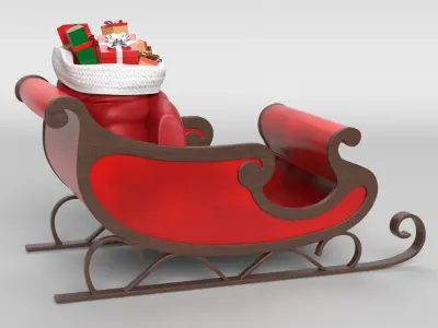Santa Sleigh 3D model get