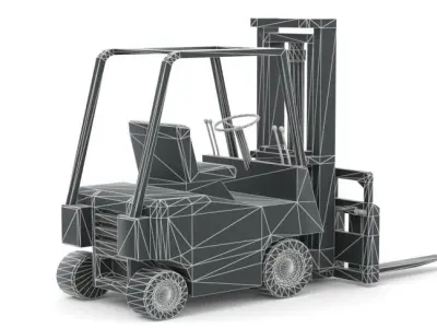 Forklift truck Low-poly 3D model get