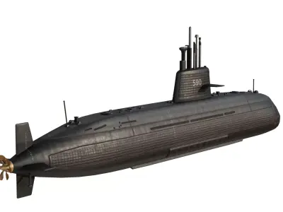 JMSDF Oyashio-class submarine 3D model