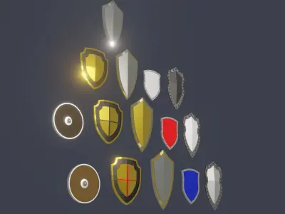 Shield Pack 1 Free low-poly 3D model