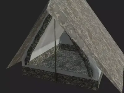 Canadian tent with 5 various textures Low-poly 3D model