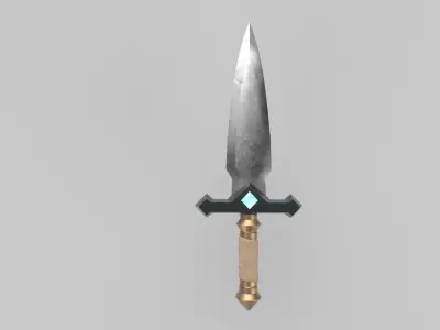 Dagger sword Low-poly 3D model 11