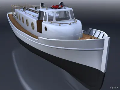 Motorboat WW2 Italian Navy Low-poly 3D model