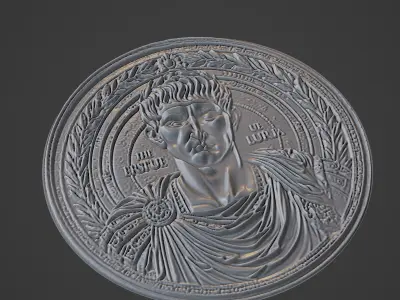 Julius Caesar Medallion 3D print model buy