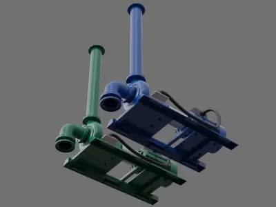 Water Pump 2A Low-poly 3D model