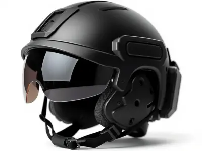 Tactical Helmet with Visor Model Pack Low-poly 3D model