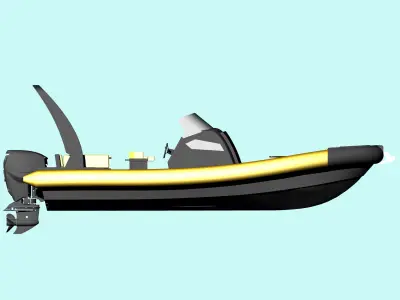 RHIB 24ft 3D model