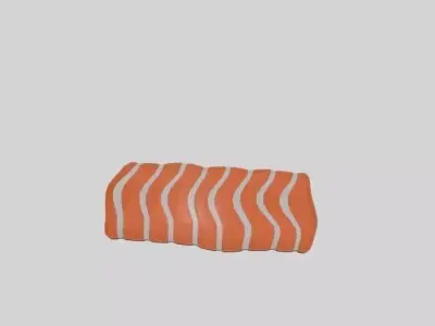  Salmon Raw  Low-poly 3D model