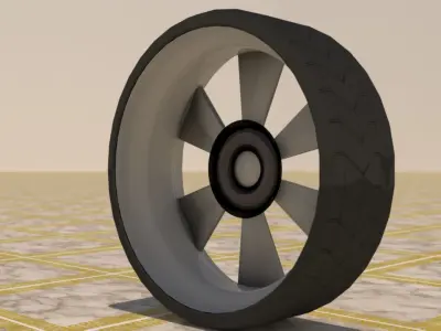 TYRE WITH ALLOY RIMS Low-poly 3D model