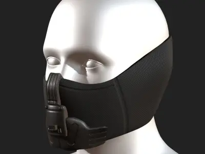 Gas mask respirator scifi futuristic 3d model military  Low-poly 3D model