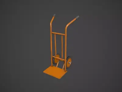 Orange Sack Truck Low-poly 3D model