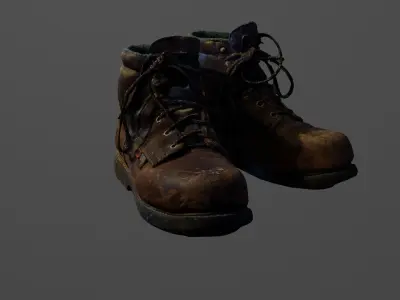 Old Boots Low-poly 3D model