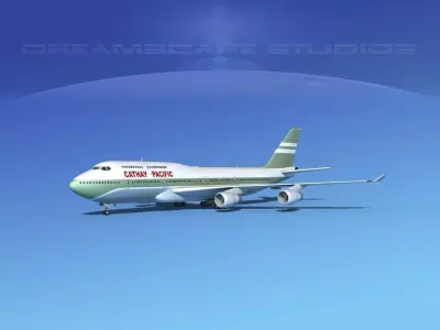 Boeing 747-400 Cathay Pacific 3D model