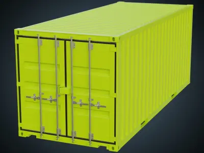 Cargo Container 6 Basic Low-poly 3D model