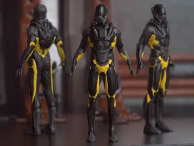 Cyber Man Low-poly 3D model
