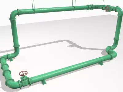 Modular pipes pack 3 Low-poly 3D model