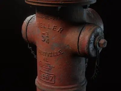 Urban Fire Hydrant Low-poly 3D model purchase