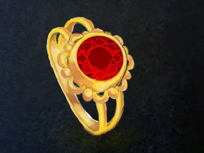Rubin vintage ring  3D print model