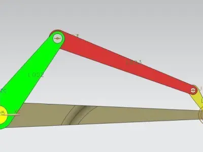 Four bar chain mechanism 3D model