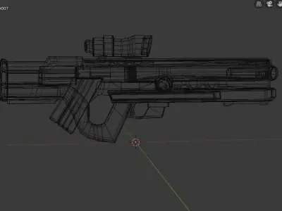 Sci-Fi rifle gun Low-poly 3D model