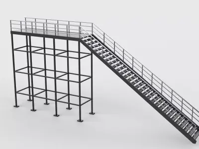 Industrial stairs modular 03  3D model