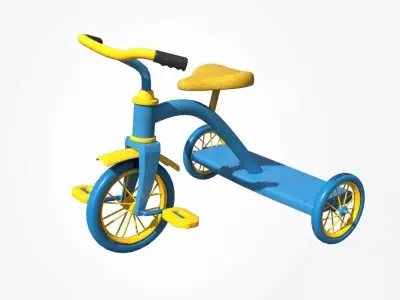 Kids Tricycle 3D Model Low-poly 3D model