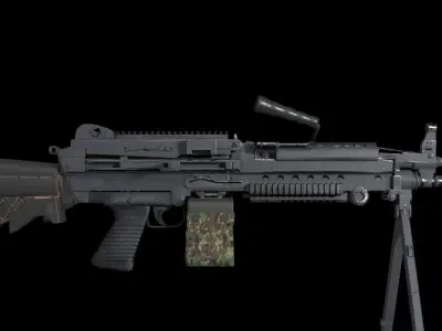 M249 Squad Automatic Weapon Low-poly 3D model