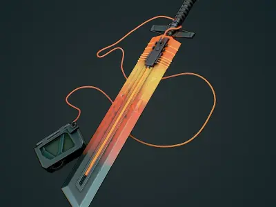 Fuel sword Low-poly 3D model