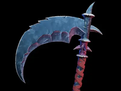 Stylized Scythe Low-poly 3D model