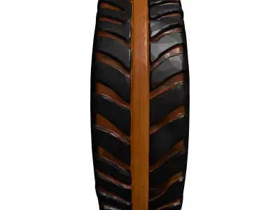 Industrial Vehicle Tire with Chain 3D model