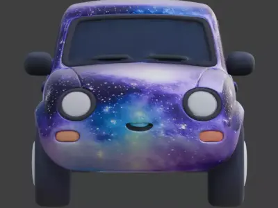 Chibi Stylized Galaxy SUV Low-poly 3D model