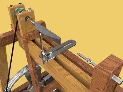 TREADLE LATHE MACHINE WOODWORKING 3D model