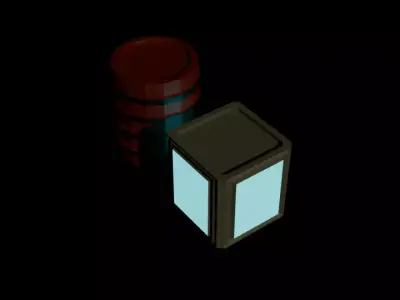 Low Poly Barrel and  Box  Low-poly 3D model