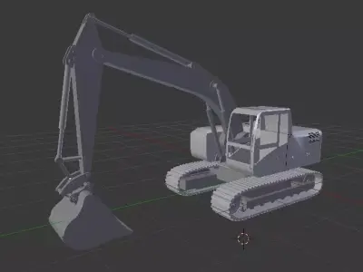 Excavator with tracks 3D model