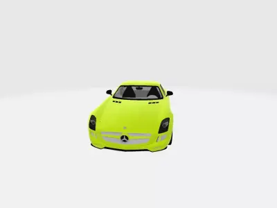  yellow Mercedes SLS AMG Electric Drive Free 3D model
