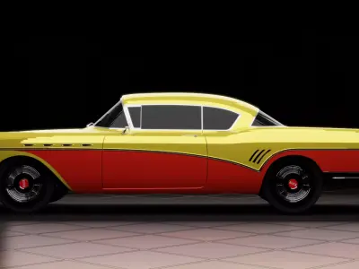 Retro American 1950s Roadmaster Classic Car 3D model