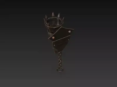Medieval Torch Holder - Iron Wall Sconce PBR Low Poly Game Ready Low-poly 3D model