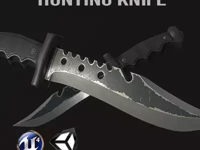 Hunting Knife Low-poly 3D model get