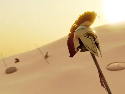 Spartan Helmet  Low-poly 3D model purchase