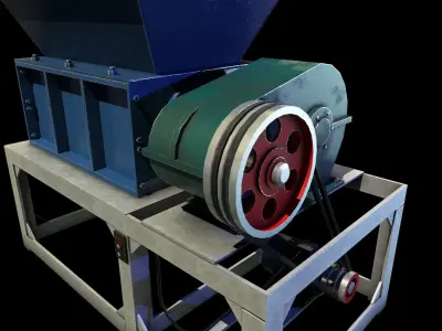 Metal Shredder animated Low-poly 3D model